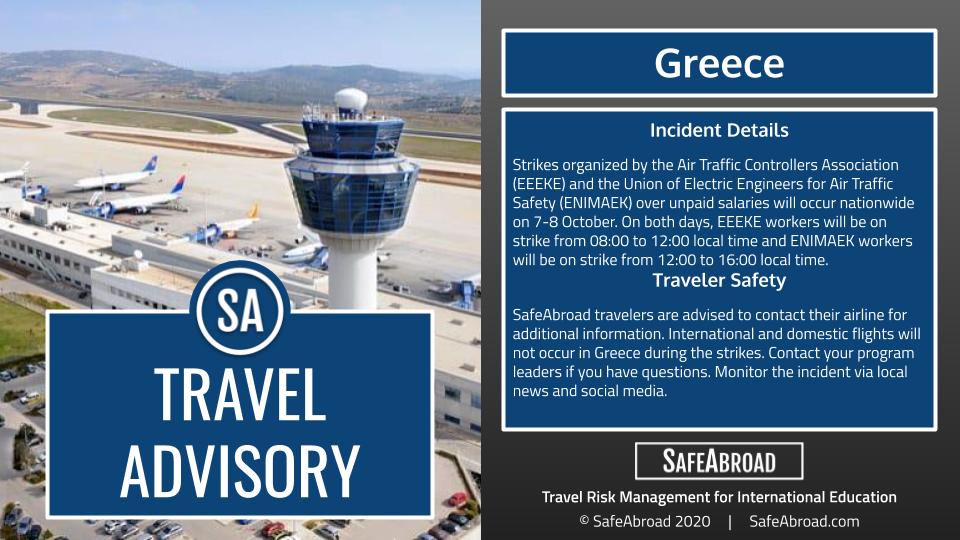 greece travel warning canada