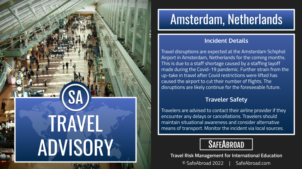 amsterdam travel delays