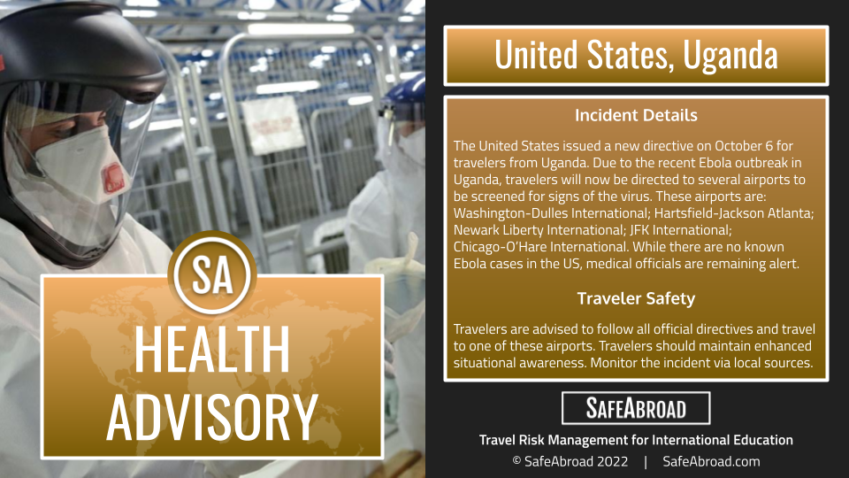 us travel restrictions uganda ebola