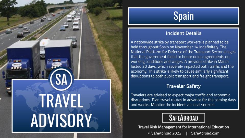 spain travel advisory