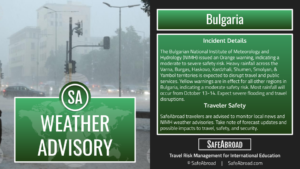 2026-10-13 BULGARIA - WEATHER ADVISORY