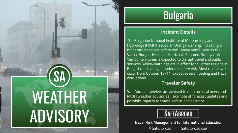 2026-10-13 BULGARIA - WEATHER ADVISORY
